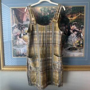 Zara green plain tweed dress